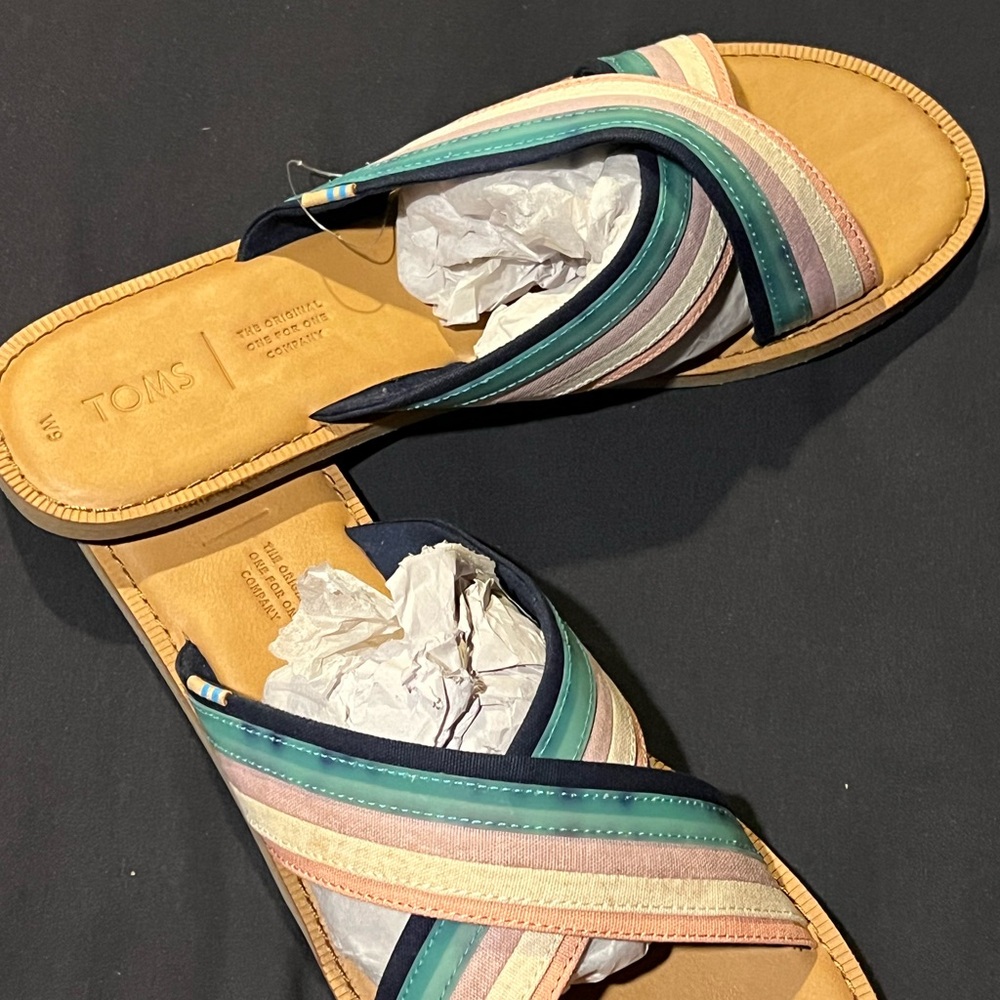 TOMS slides multi color straps
